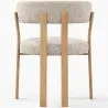 Living room armchair with armrests upholstered in Chenille  – Oak-effect legs – Ergonomic and modern design – Okare image 7
