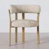 Living room armchair with armrests upholstered in Chenille  – Oak-effect legs – Ergonomic and modern design – Okare image 7