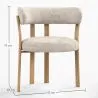 Living room armchair with armrests upholstered in Chenille  – Oak-effect legs – Ergonomic and modern design – Okare image 7