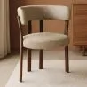 Living room armchair with armrests upholstered in Chenille – Dark wood-effect legs – Ergonomic and modern design – Okare image 7