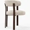 Living room armchair with armrests upholstered in Chenille – Dark wood-effect legs – Ergonomic and modern design – Okare image 7