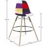 Bar Stool - Patchwork Upholstery - Scandinavian Design and Wooden Legs - Skögur image 7