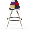Bar Stool - Patchwork Upholstery - Scandinavian Design and Wooden Legs - Skögur image 7