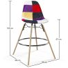 Bar Stool - Patchwork Upholstery - Scandinavian Design and Wooden Legs - Skögur image 7