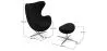  Egg design armchair with footrest - Fabric upholstered - Brave image 7