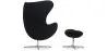  Egg design armchair with footrest - Fabric upholstered - Brave image 7