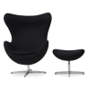 Buy  Egg design armchair with footrest - Fabric upholstered - Brave Black 13657 - prices