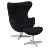 Buy Brave Chair with Ottoman - Fabric Black 13657 at Privatefloor