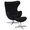  Egg design armchair with footrest - Fabric upholstered - Brave image 7