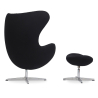 Buy  Egg design armchair with footrest - Fabric upholstered - Brave Black 13657 Home delivery
