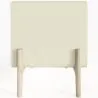 Modern Scandi nightstand covered in faux leather with 2 drawers and natural wood legs - Bennis image 7