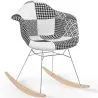 Rocking chair Nordic-style Patchwork– Upholstered in Fabric – Patchwork Sam  image 7