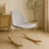 Rocking Chair Modern Fabric Upholstered for Adults - Steel and Wood Legs - Skögur image 7
