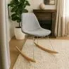 Rocking Chair Modern Fabric Upholstered for Adults - Steel and Wood Legs - Skögur image 7