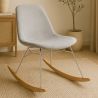 Rocking Chair Modern Fabric Upholstered for Adults - Steel and Wood Legs - Skögur image 7