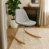 Rocking Chair Modern Fabric Upholstered for Adults - Steel and Wood Legs - Skögur image 7