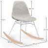 Rocking Chair Modern Fabric Upholstered for Adults - Steel and Wood Legs - Skögur image 7