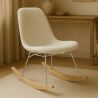 Rocking Chair  Minimalist Bouclé – Nordic Style with Wood and Steel Base - Skögur image 7