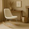 Rocking Chair  Minimalist Bouclé – Nordic Style with Wood and Steel Base - Skögur image 7