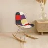 Rocking Chair Modern Patchwork – Nordic Style with Wooden and Steel Legs - Skögur image 7