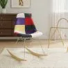 Rocking Chair Modern Patchwork – Nordic Style with Wooden and Steel Legs - Skögur image 7