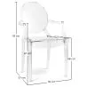 Pack of 3 Dining Chairs - Transparent - Design with Armrests - Louis XIV image 7