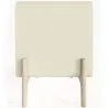 Modern Scandi nightstand covered in faux leather with 3 drawers and natural wood legs - Bennis image 7