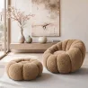 Armchair with Ottoman Upholstered – Soft Fabric – Rubi image 7