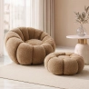 Armchair with Ottoman Upholstered – Soft Fabric – Rubi image 7