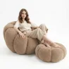 Armchair with Ottoman Upholstered – Soft Fabric – Rubi image 7