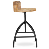 Buy Industrial Design Stool - Retro - Wood and Metal - Onawa Natural wood 58481 Home delivery