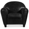 Buy Armchair with Armrests - Upholstered in Leather - Club Black 54287 - in the EU