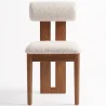 Chair Chenille Upholstered - Dark Natural Rubber Wood Frame - Ventor image 7