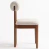 Chair Chenille Upholstered - Dark Natural Rubber Wood Frame - Ventor image 7