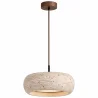 Ceiling Light Pendant – Wood & Travertine – Marguerite image 7