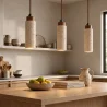 Ceiling Light Pendant Wood & Travertine - Élodie  image 7