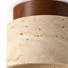 Ceiling Light – Flush Mount – Wood & Travertine – Léonie image 7
