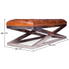Buy Steel Bench - Leather Upholstered - Churchill Light brown 48383 - prices