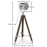 Buy Vintage tripod projector floor lamp steel and wood Brown 45549 with a guarantee