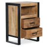 Buy Vintage industrial style wood and metal bedside table Natural wood 58475 at Privatefloor