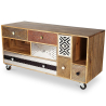 Buy Mady vintage design TV cabinet with wheels Natural wood 58493 - prices
