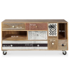 Buy Mady vintage design TV cabinet with wheels Natural wood 58493 with a guarantee
