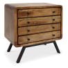 Buy Industrial Style Recycled wooden large Bedside table with 4 drawers  - Jason Brown 58530 at Privatefloor