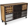 Buy Industrial style wine bar sideboard with wheels Steel 58585 - prices