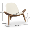 Buy Scandinavian design Boho Bali CW07 Lounge Chair - Faux Leather Ivory 16774 with a guarantee