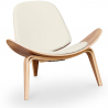 Buy Scandinavian design Boho Bali CW07 Lounge Chair - Faux Leather Ivory 16774 - prices
