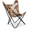 Buy Cow print leather Butterfly chair Brown pony 58893 - prices