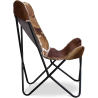Buy Cow print leather Butterfly chair Brown pony 58893 at Privatefloor