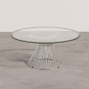 Buy Round Coffee Table - Glass Design - Barrel Steel 16325 - prices