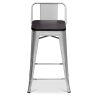 Buy Industrial Design Bar Stool with Backrest - Wood & Steel - 60 cm - Stylix Black 59117 - prices